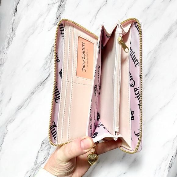 New Juicy Couture brown and pink velour Scottie dogs accordian wallet - Picture 4 of 5